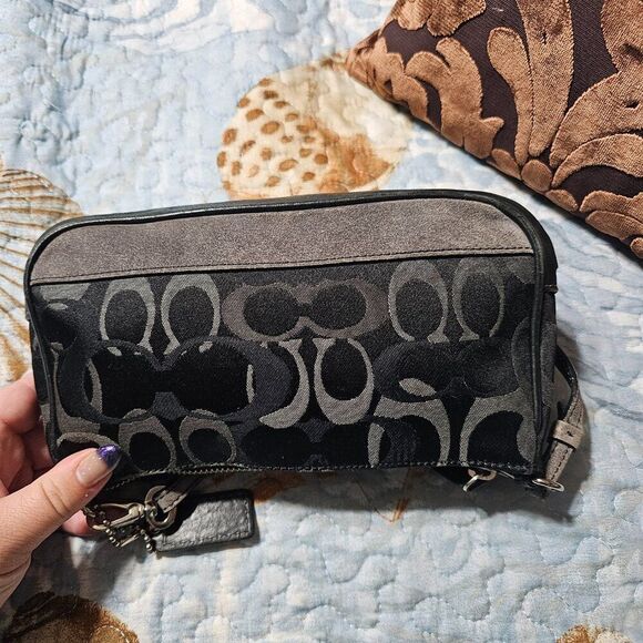 2004 Vintage Y2K Coach Demi Shoulder Bag Purse in Optic Signature Monogram Jacqu - Picture 4 of 7